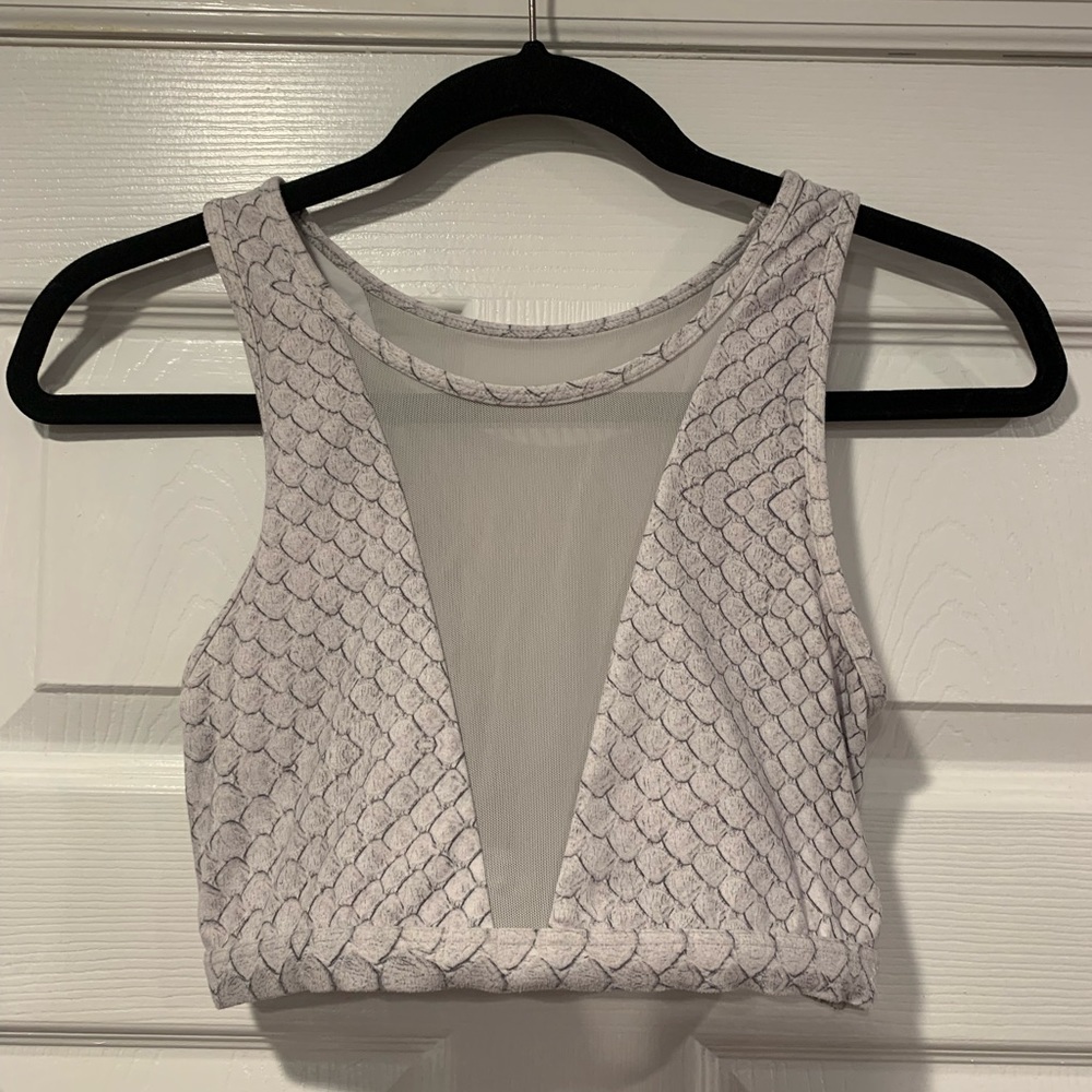 Varley Snakeskin Mesh Long Line Sports Bra